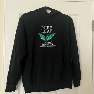 Black Pure Leaf Hooded Sweatshirt